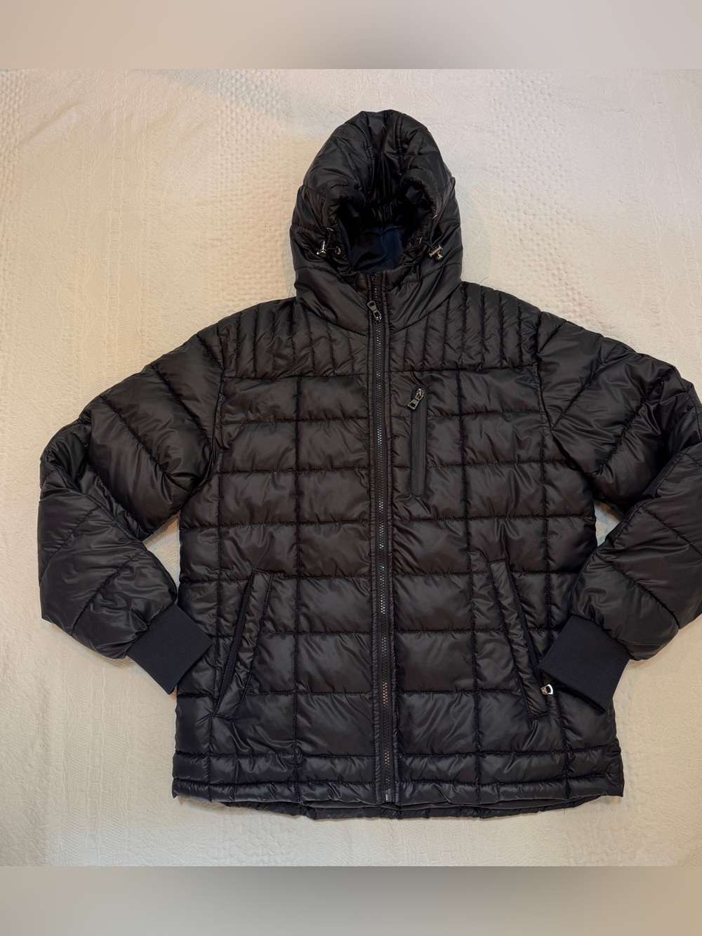 Spire Puffer Jacket Navy Blue Men’s Medium M Hooded Coat